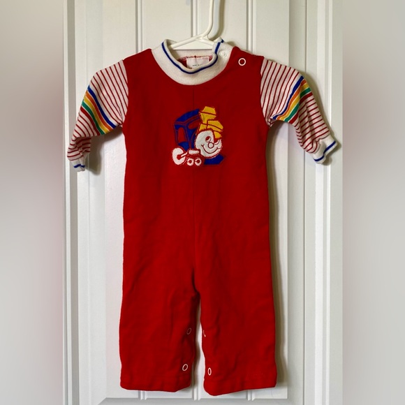 Vintage Little Choo Choo Train One Piece Size 6 Months - Picture 1 of 8
